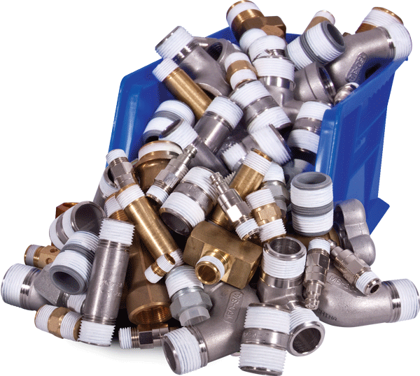 Behälter mit umwickelten Teilen